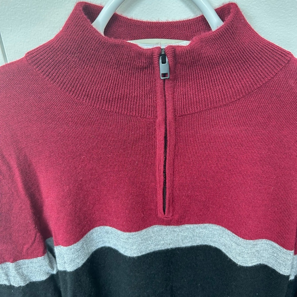 Large 1/4 zip neck wool sweater